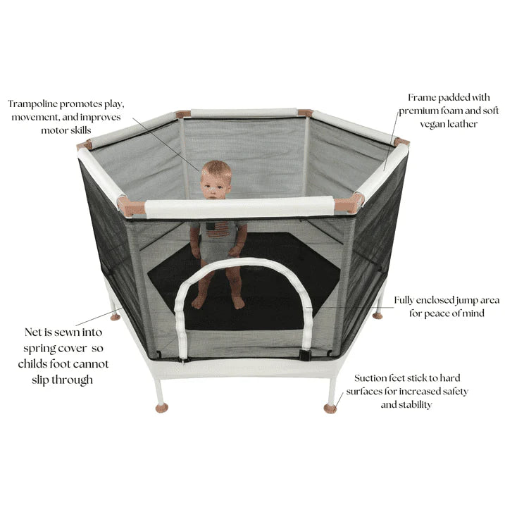 🎈Square House Kids Trampoline, Aesthetic Indoor and Outdoor Toddler Trampoline with Safety Net, Basketball Hoop, 220lb Capacity, Ultra Safe No-Gap Design