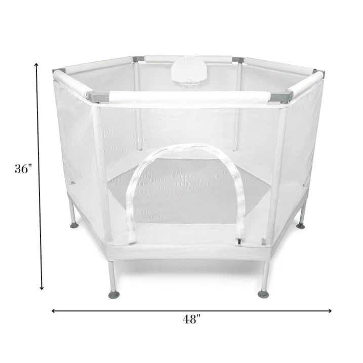 🎈Square House Kids Trampoline, Aesthetic Indoor and Outdoor Toddler Trampoline with Safety Net, Basketball Hoop, 220lb Capacity, Ultra Safe No-Gap Design