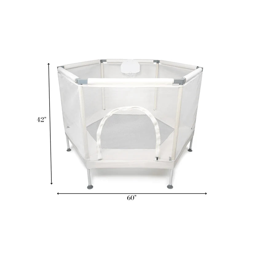 🎈Square House Kids Trampoline, Aesthetic Indoor and Outdoor Toddler Trampoline with Safety Net, Basketball Hoop, 220lb Capacity, Ultra Safe No-Gap Design
