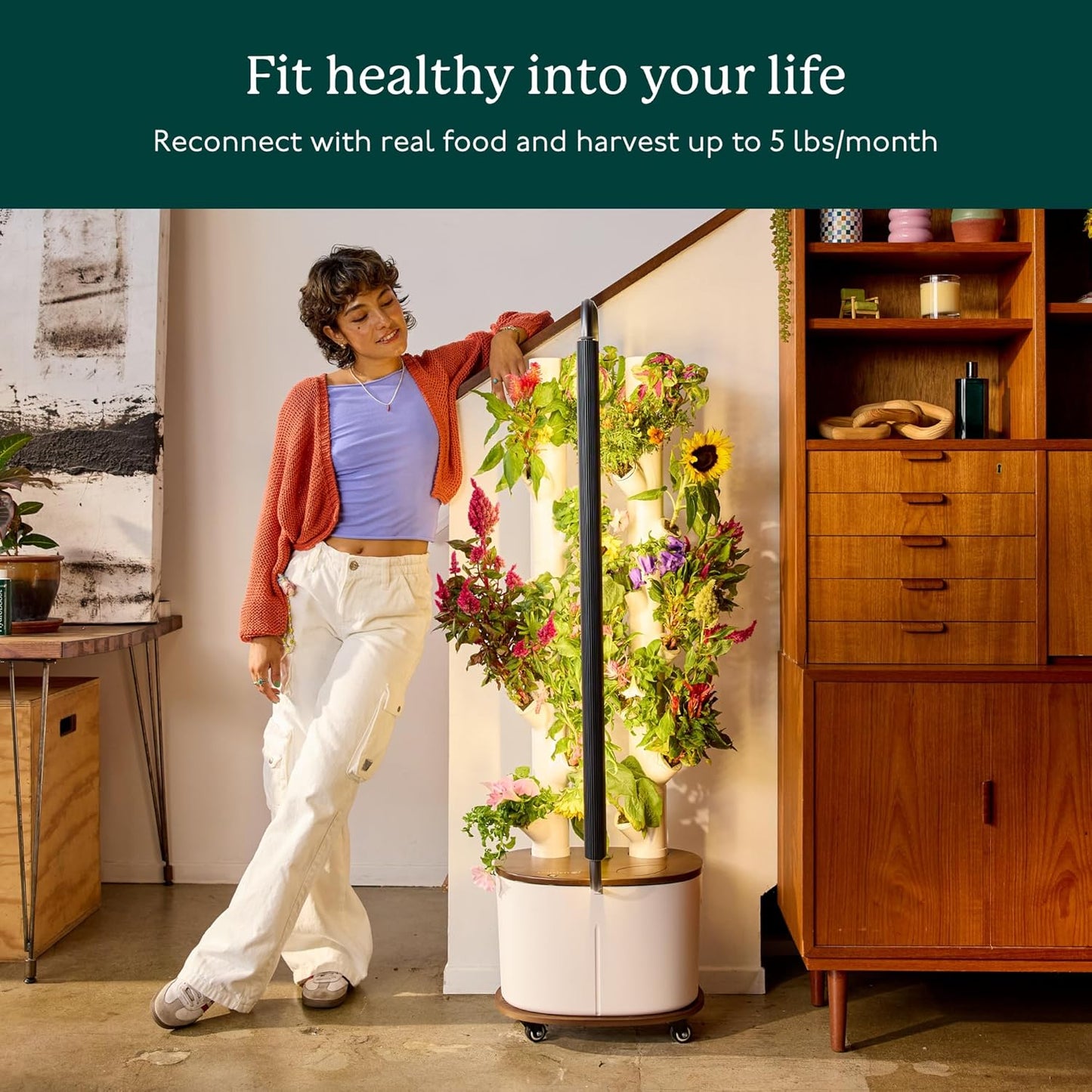 🥦Hydroponics Growing System Kit & Vertical Indoor Garden Planter | Smart Herb Garden | Includes 16 Non-GMO Indoor Plants, Herbs, Vegetables & LED Grow Light for Your Home Gardening System