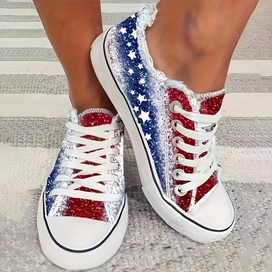 Thick Platform Sneakers - All-Season Lace-Up Shoes with Non-Slip Rubber Sole, Cushioned Footbed for Everyday
