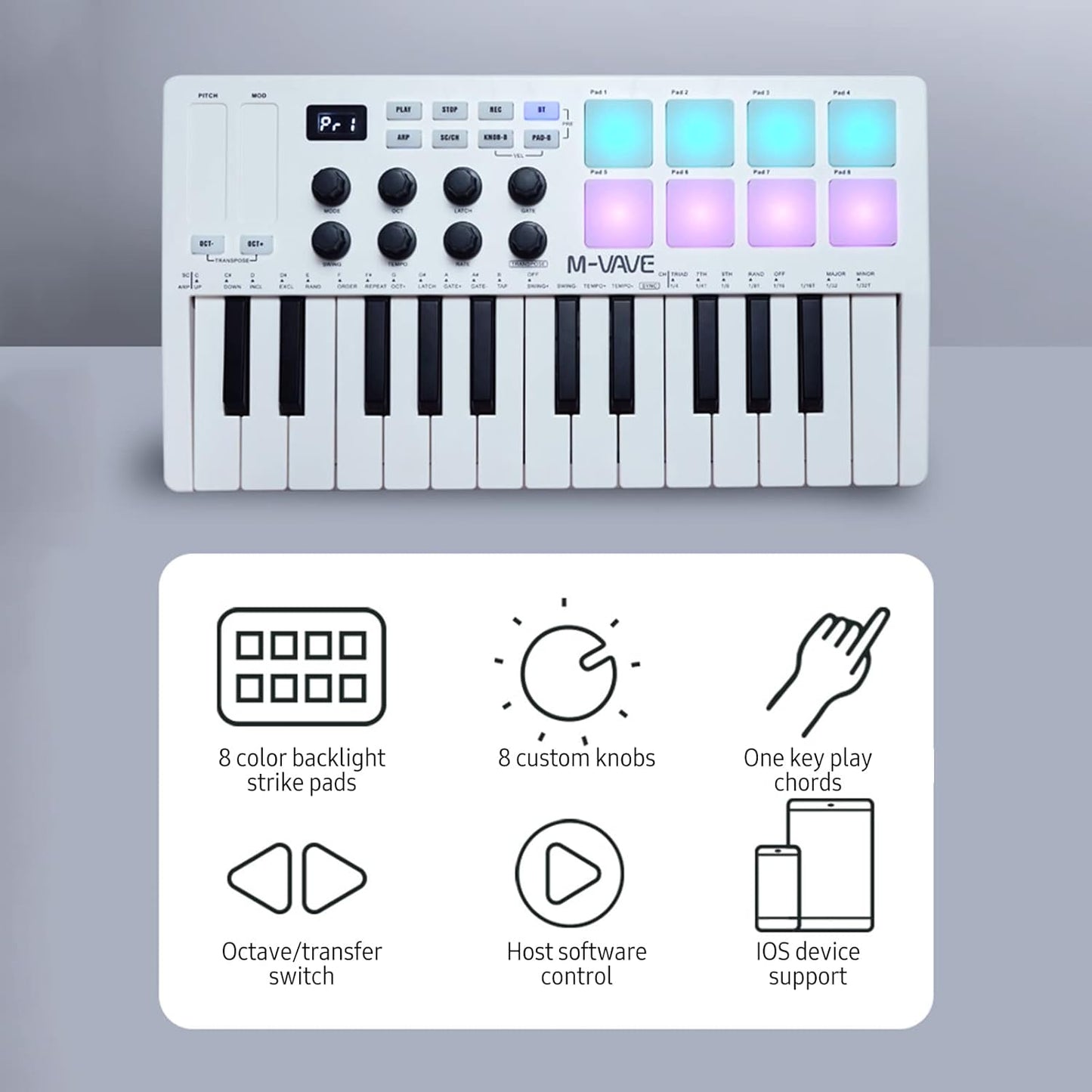 🔥25-key MIDI control keyboard mini portable USB keyboard MIDI controller, DJ