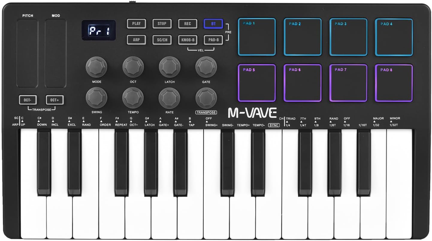 🔥25-key MIDI control keyboard mini portable USB keyboard MIDI controller, DJ