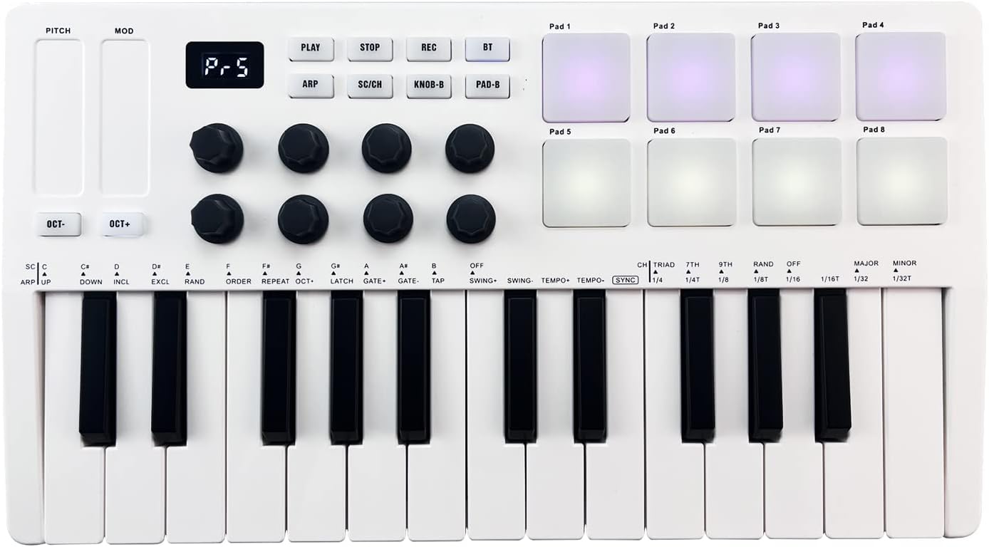 🔥25-key MIDI control keyboard mini portable USB keyboard MIDI controller, DJ